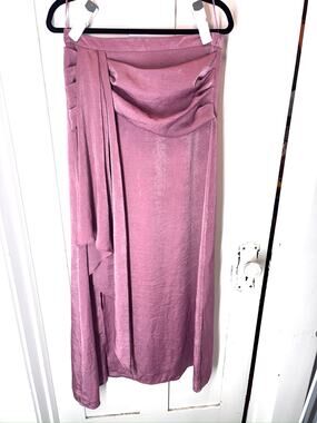 Nasty Gal US 8 Black High Slit Maxi Skirt Cummerbund Tie Sash Formal Whimsycore